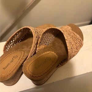 BareTraps Woven Tan Slide Mules